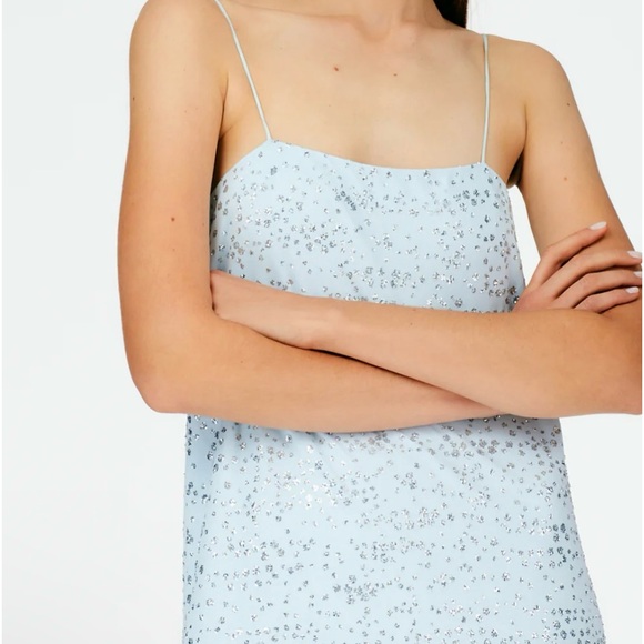 Tibi Scintilla Jersey Slip Dress Blue Sz 4 NWT - Picture 8 of 14